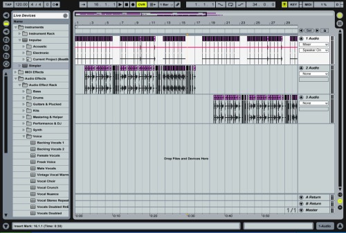 A screenshot of my work in ableton.